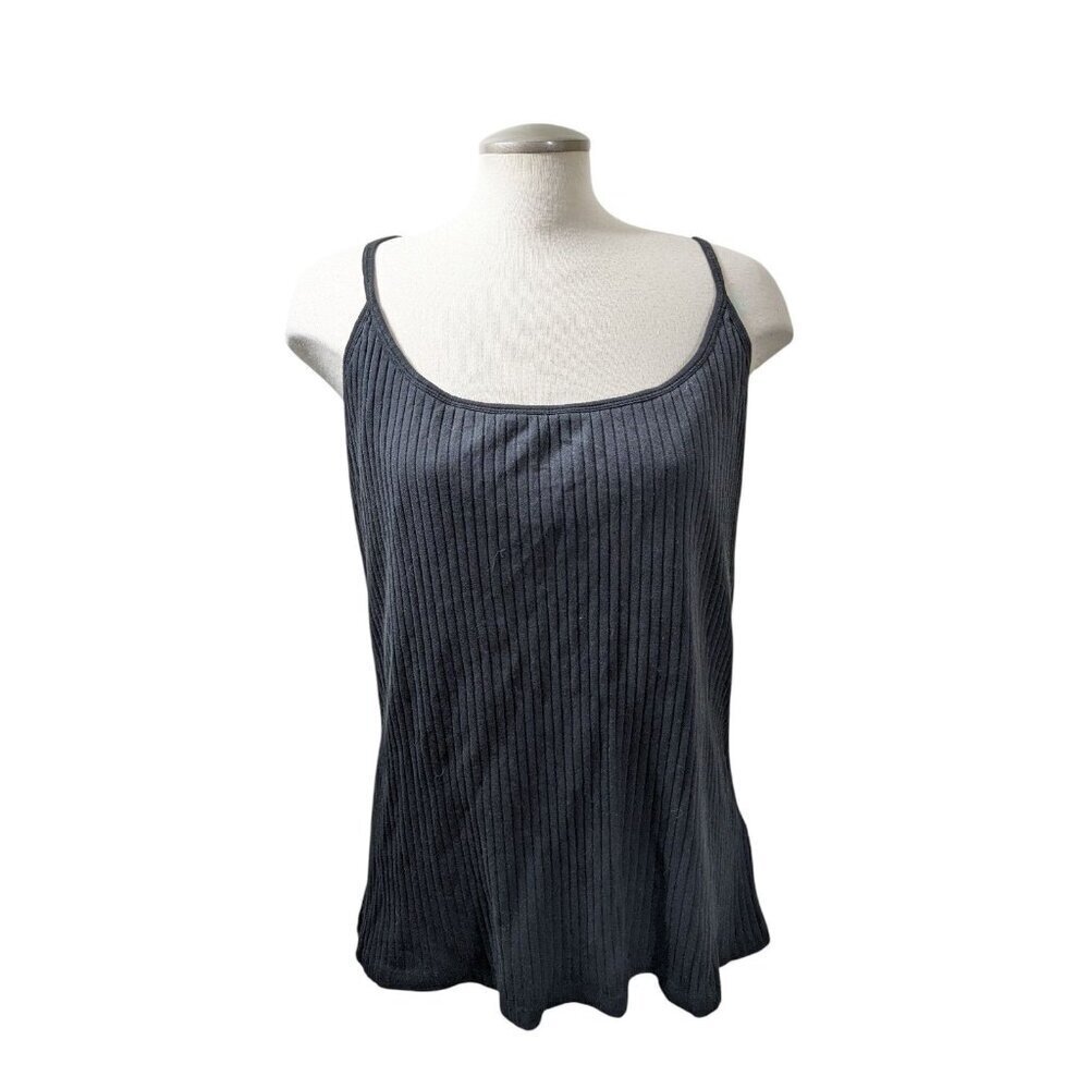 Old Navy Womens Plus 3X Black Ribbed Tank Fitted Cropped Rib Knit Tank Top